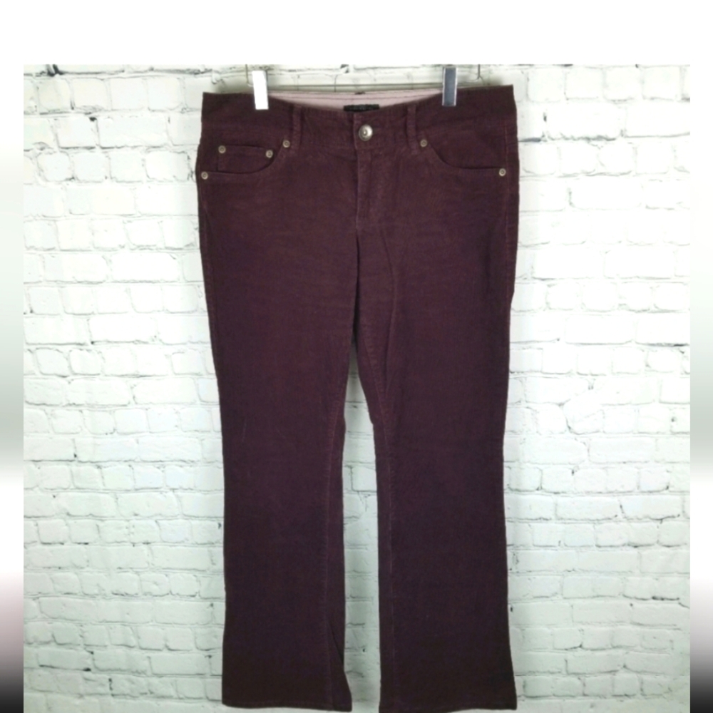 Burgundy corduroy bootcut flare pants